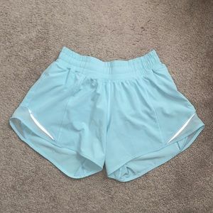 light blue lululemon hotty hot shorts!!!